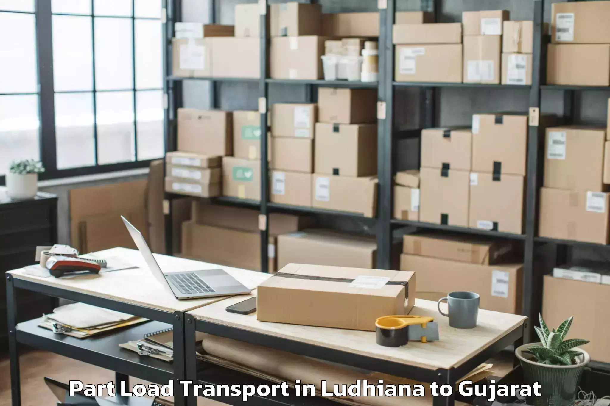 Quality Ludhiana to Vadodara Airport Bdq Part Load Transport